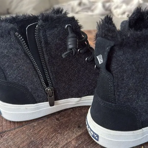 Sperry Women's Crest Lug Quilted Cozy Wool Suede High Top Boot