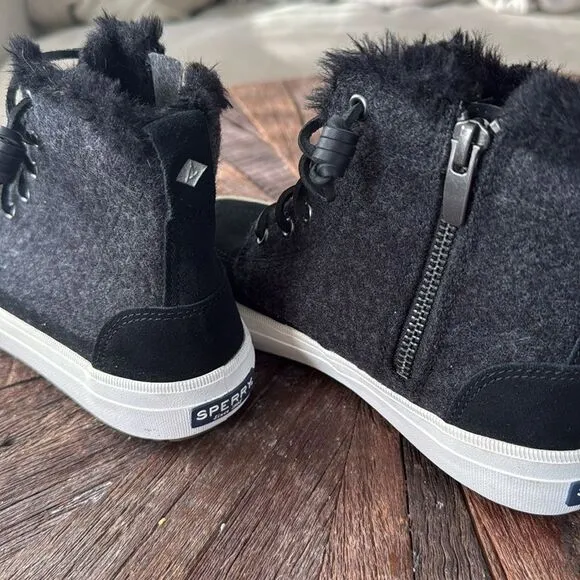 Sperry Women's Crest Lug Quilted Cozy Wool Suede High Top Boot