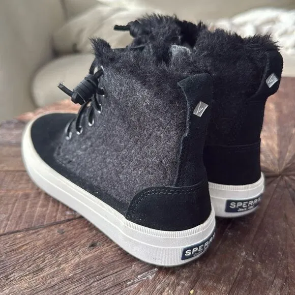 Sperry Women's Crest Lug Quilted Cozy Wool Suede High Top Boot