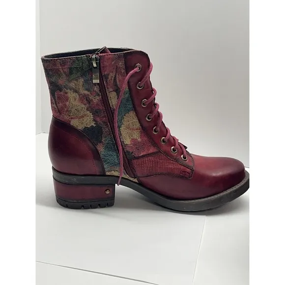 Spring Step L'Artiste Women's Marty Boots Size EU 41 Or US 9.5 Red Real Leather