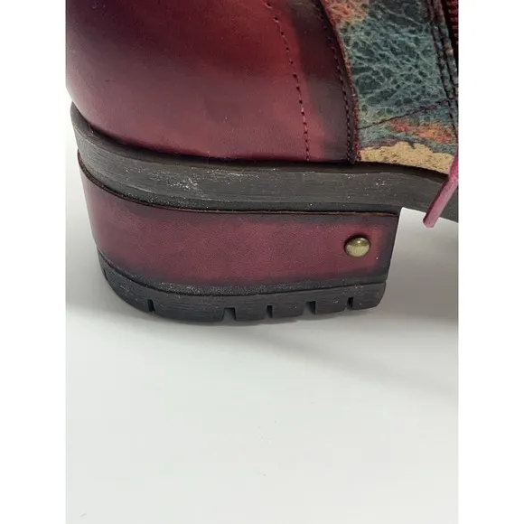 Spring Step L'Artiste Women's Marty Boots Size EU 41 Or US 9.5 Red Real Leather