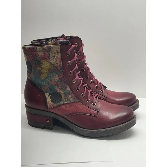 Spring Step L'Artiste Women's Marty Boots Size EU 41 Or US 9.5 Red Real Leather