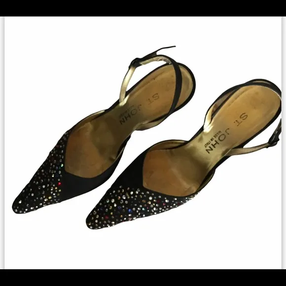 ST JOHN BLACK SEQUIN SHOES