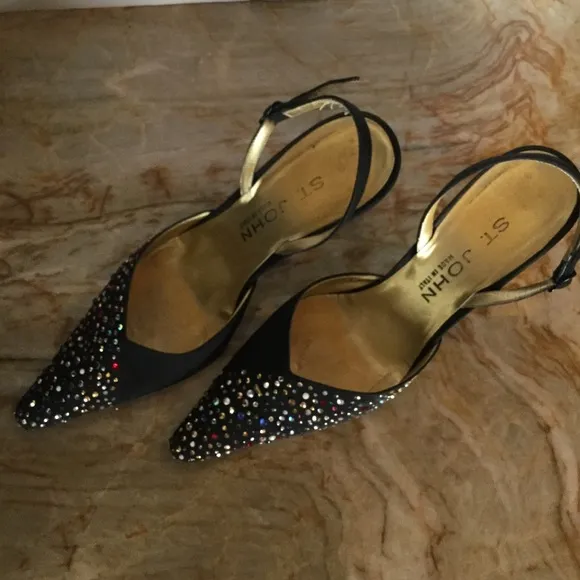 ST JOHN BLACK SEQUIN SHOES