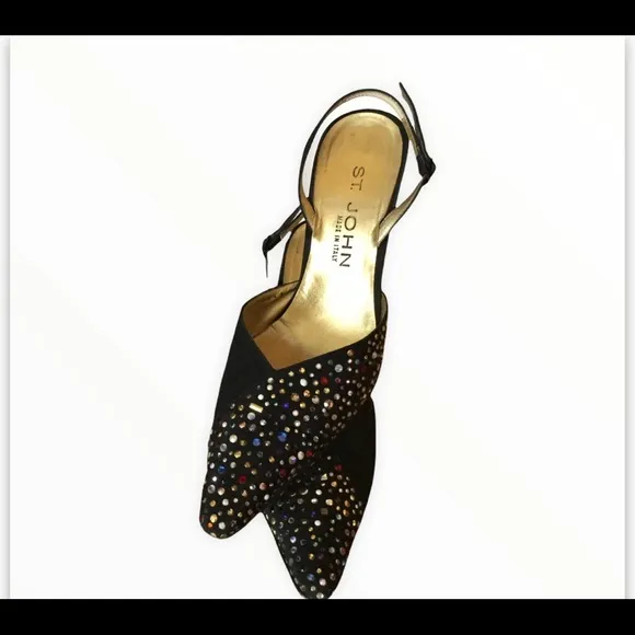 ST JOHN BLACK SEQUIN SHOES
