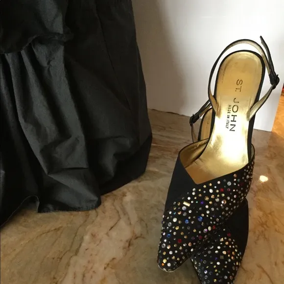 ST JOHN BLACK SEQUIN SHOES