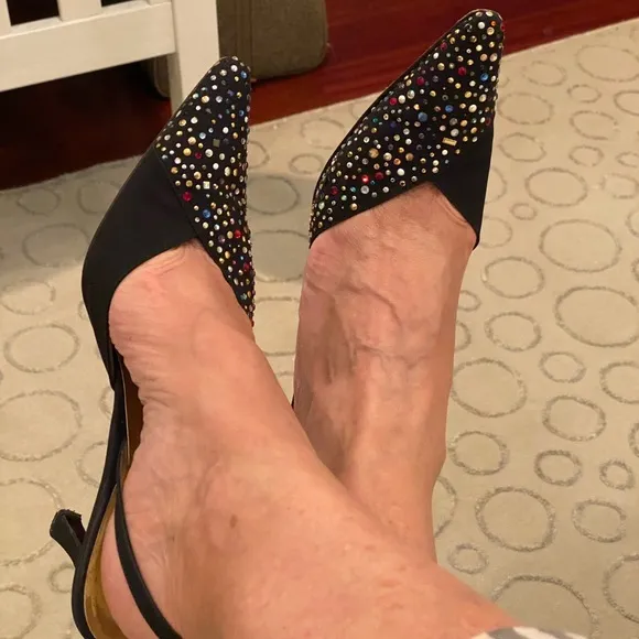 ST JOHN BLACK SEQUIN SHOES