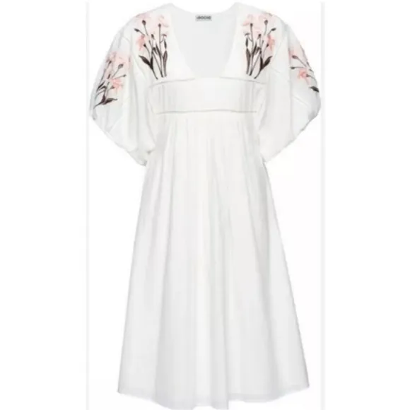 St. Roche Lake Mini Ivory Floral Embroidered short sleeve Mini Dress XS NWT