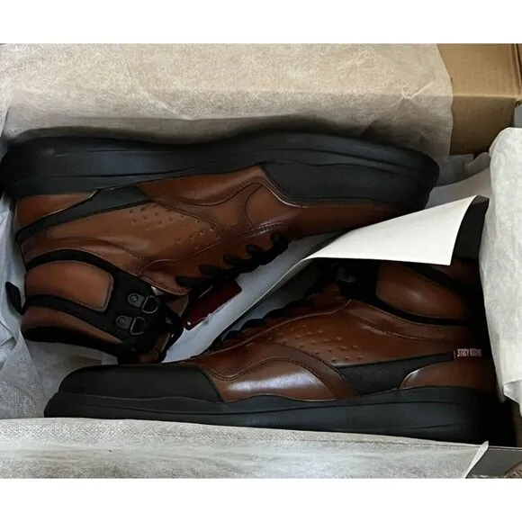 Stacy Adams Mayson Sneaker Boot Cognac Leather Lace Up High-Top Size 8 M NIB