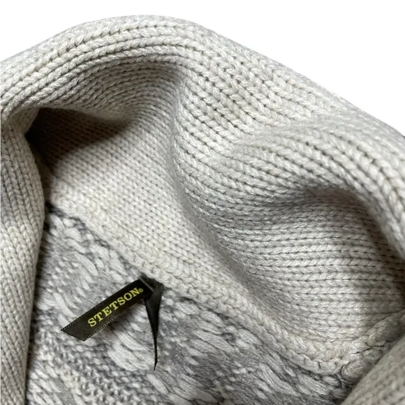 STETSON Cropped Shawl Collar Cardigan Wool Blend Size Medium