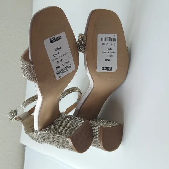 Steve Madden CARRSON RHINESTONES Heels Women's 8 Silver Shoes