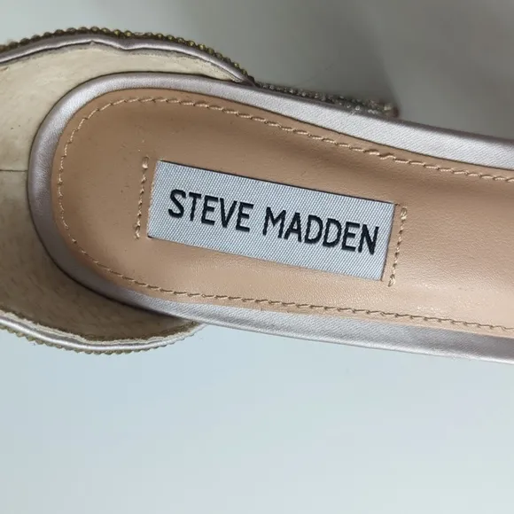Steve Madden CARRSON RHINESTONES Heels Women's 8 Silver Shoes