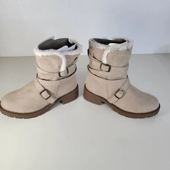 STEVE MADDEN Cozy Boots Taupe | 1 Little Kid Girl - NEW