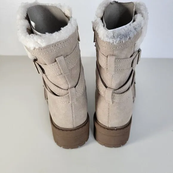 STEVE MADDEN Cozy Boots Taupe | 1 Little Kid Girl - NEW
