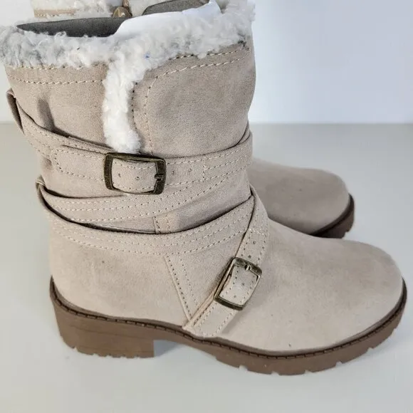 STEVE MADDEN Cozy Boots Taupe | 1 Little Kid Girl - NEW