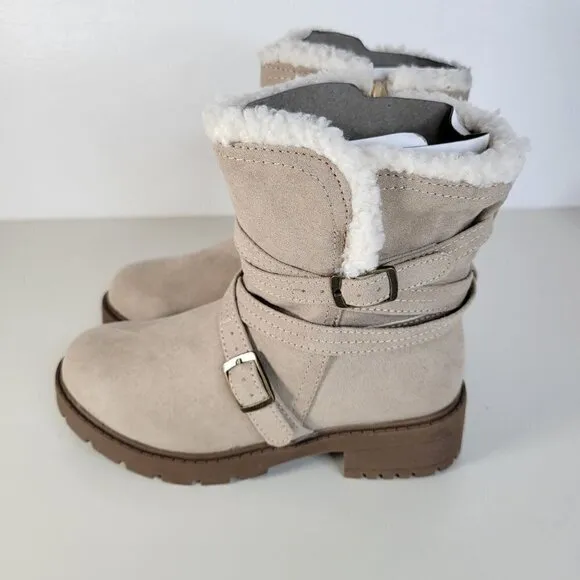 STEVE MADDEN Cozy Boots Taupe | 1 Little Kid Girl - NEW