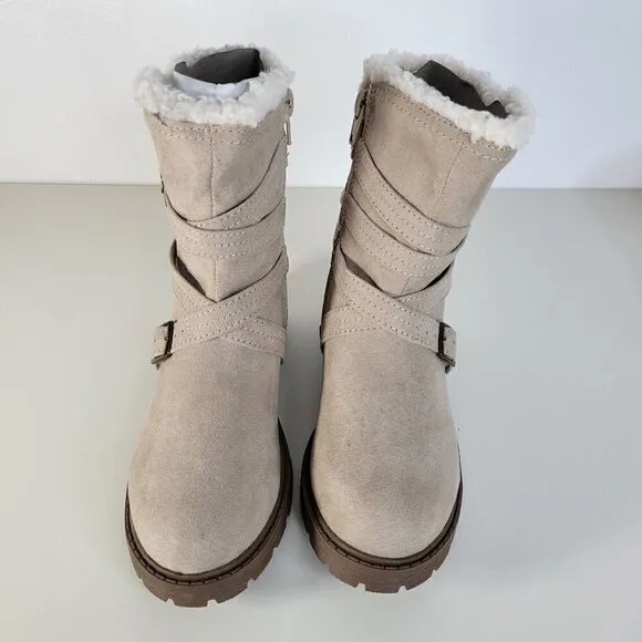 STEVE MADDEN Cozy Boots Taupe | 1 Little Kid Girl - NEW