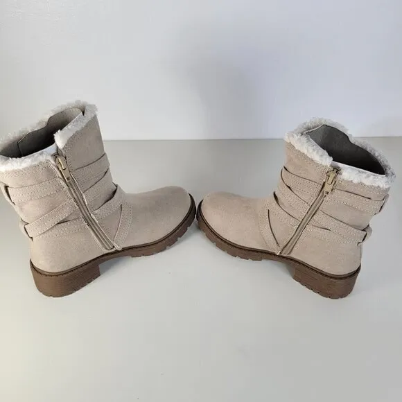 STEVE MADDEN Cozy Boots Taupe | 1 Little Kid Girl - NEW