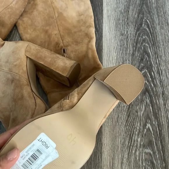 Steve Madden Marcello Platform Heeled Suede Boots 11 Tan Brown