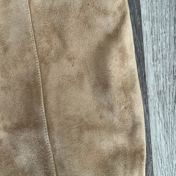 Steve Madden Marcello Platform Heeled Suede Boots 11 Tan Brown