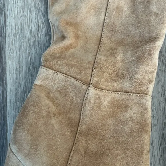 Steve Madden Marcello Platform Heeled Suede Boots 11 Tan Brown