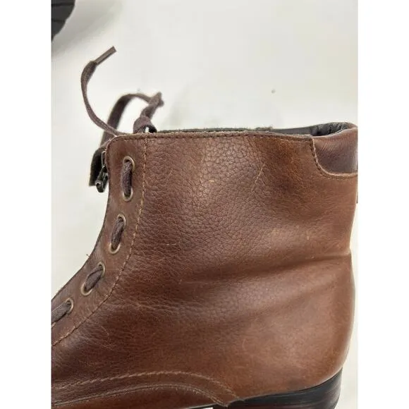 Steve Madden P-Rude Brown Leather Boots Men’s Size 10.5