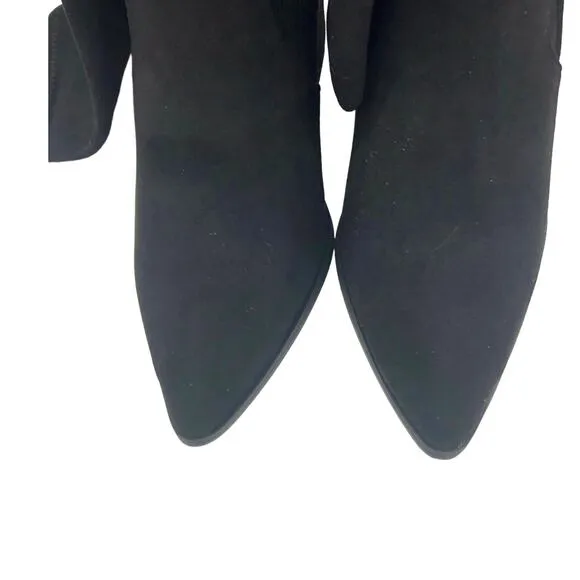 STEVE MADDEN Tava Black Over the Knee Boots 10 Block Heel Suede