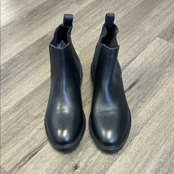Steve Madden Women's Leopold Chelsea Boots Black LeatherSize 8.5