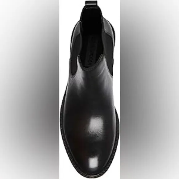 Steve Madden Women's Leopold Chelsea Boots Black LeatherSize 8.5