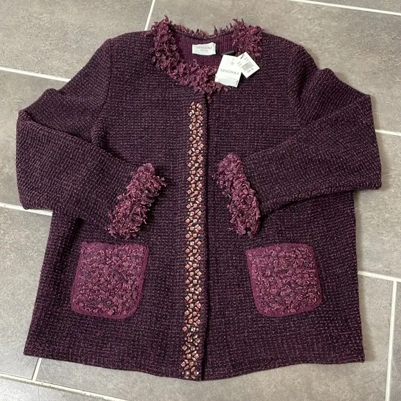 Stizzoli wool Blend Pique Knit Jacket size 20