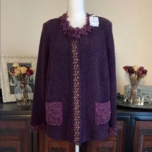 Stizzoli wool Blend Pique Knit Jacket size 20
