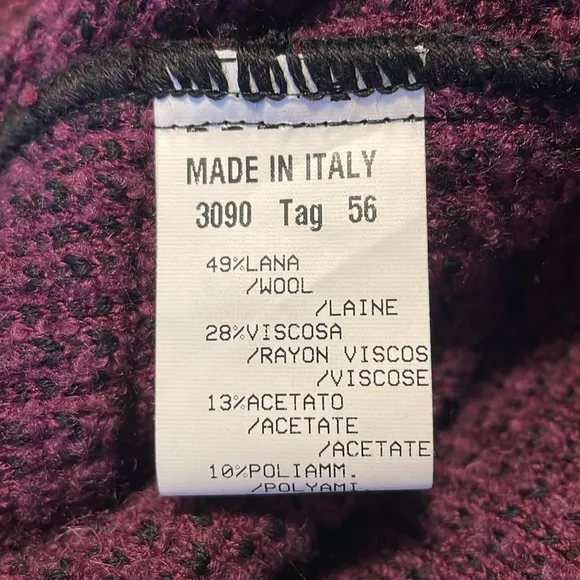 Stizzoli wool Blend Pique Knit Jacket size 20