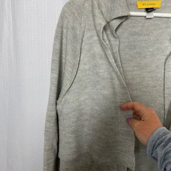 St. John Light Gray Alpaca Wool Sweater‎ Coat
