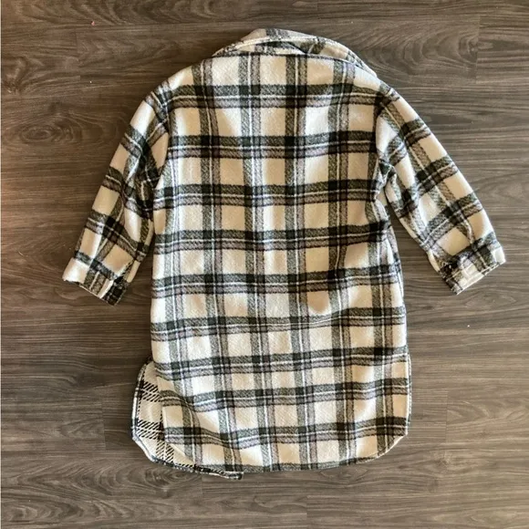 Storets Plaid Maxi Coat Cream and Black- NWOT