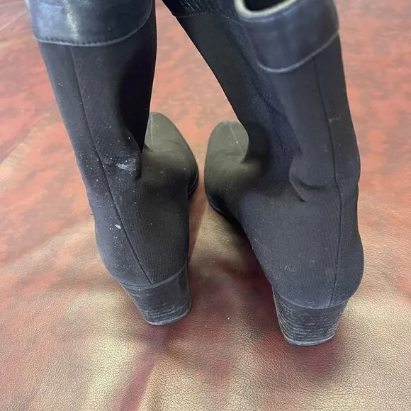 Stuart‎ Weitzman black goreit gore-tex boots mid calf heel size 8
