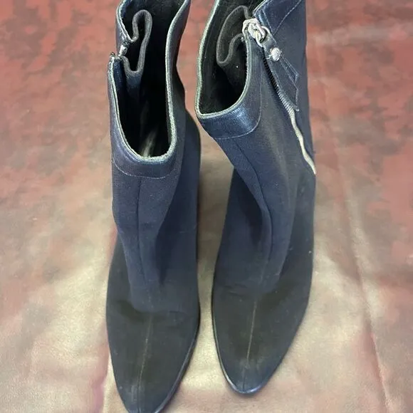 Stuart‎ Weitzman black goreit gore-tex boots mid calf heel size 8