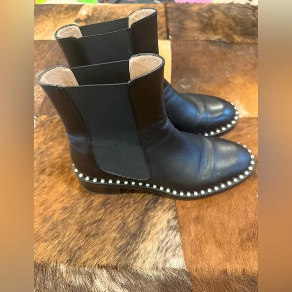 Stuart Weitzman Cline Faux Pearl Embellished Boots