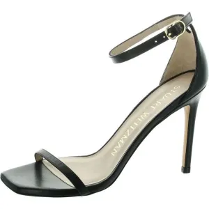 Stuart Weitzman Womens Black Leather Heels Shoes NWOB