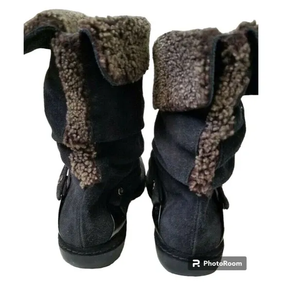 Stuart Weitzman Women's Black Suede Leather Ankle Boots Size 9.5 Spain
