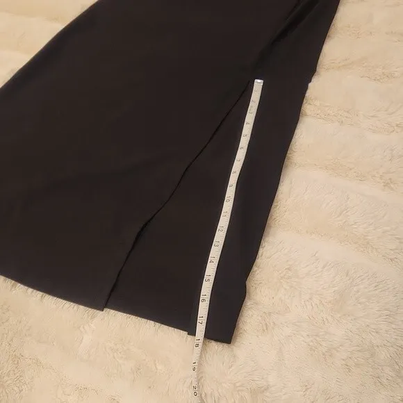 Susana Monaco Long Sleeve Turtleneck Slit Midi Dress black size S