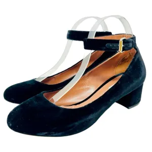 TABITHA SIMMONS Black Velvet Martha Mary Jane Size 38.8 8.5  Shoes Block Heel