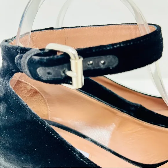 TABITHA SIMMONS Black Velvet Martha Mary Jane Size 38.8 8.5  Shoes Block Heel