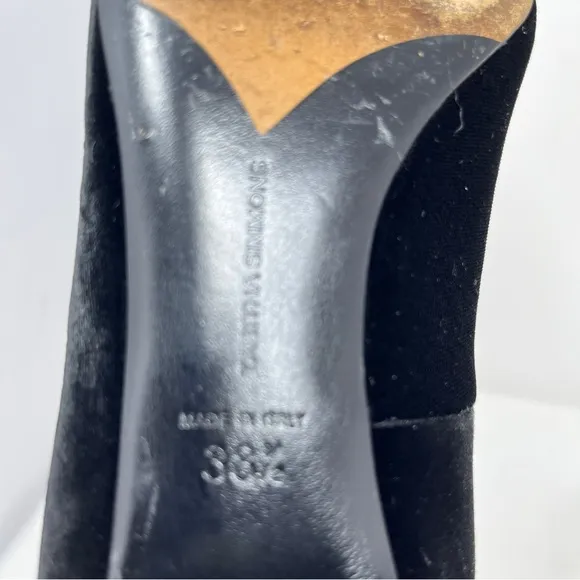 TABITHA SIMMONS Black Velvet Martha Mary Jane Size 38.8 8.5  Shoes Block Heel