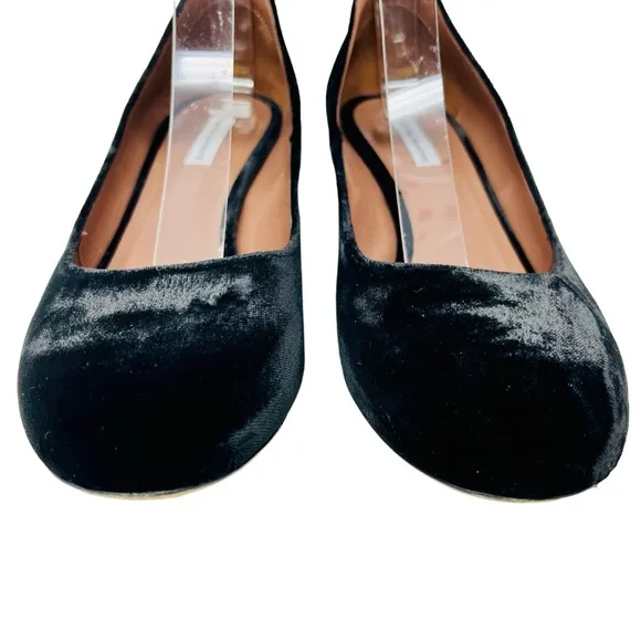 TABITHA SIMMONS Black Velvet Martha Mary Jane Size 38.8 8.5  Shoes Block Heel