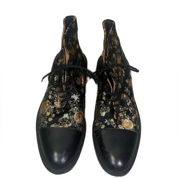 TAFT Men’s Jack Cap Toe Handcrafted Embroidered Black Boots- Size 12