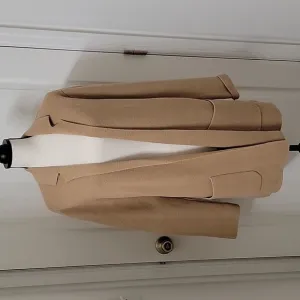 Talbots Size M Camel Colored Open Cardigan w/ Patch Pockets Excellent Used Cond.