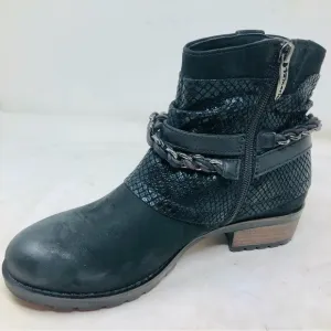 Tamaris Burnished Black Suede Ankle Boots