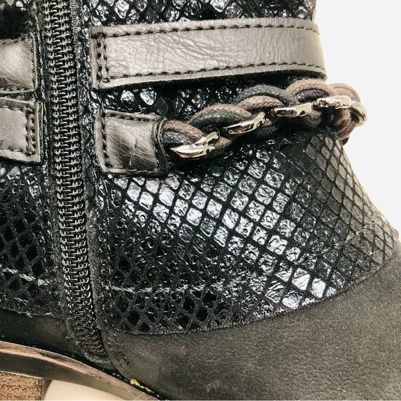 Tamaris Burnished Black Suede Ankle Boots