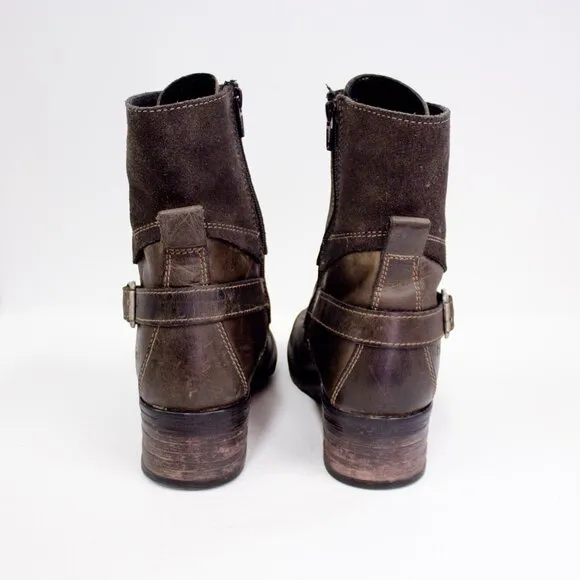 Taos Crave Brown Leather Combat Boots Women's Size 37