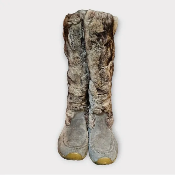 Tecnica Vintage Genuine Fur &amp; Suede Knee High Winter Boots